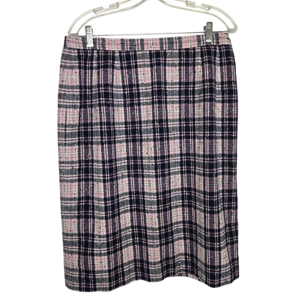 Vintage Pendleton Women Classic Tweed Skirt Wool Spring Academia Preppy Plus 16
